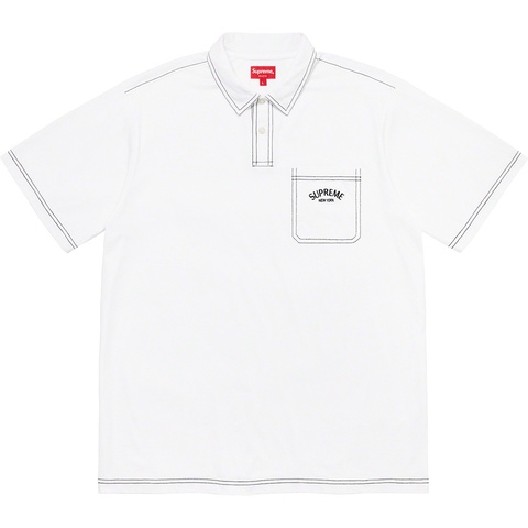 Supreme Contrast Stitch Polo - White
