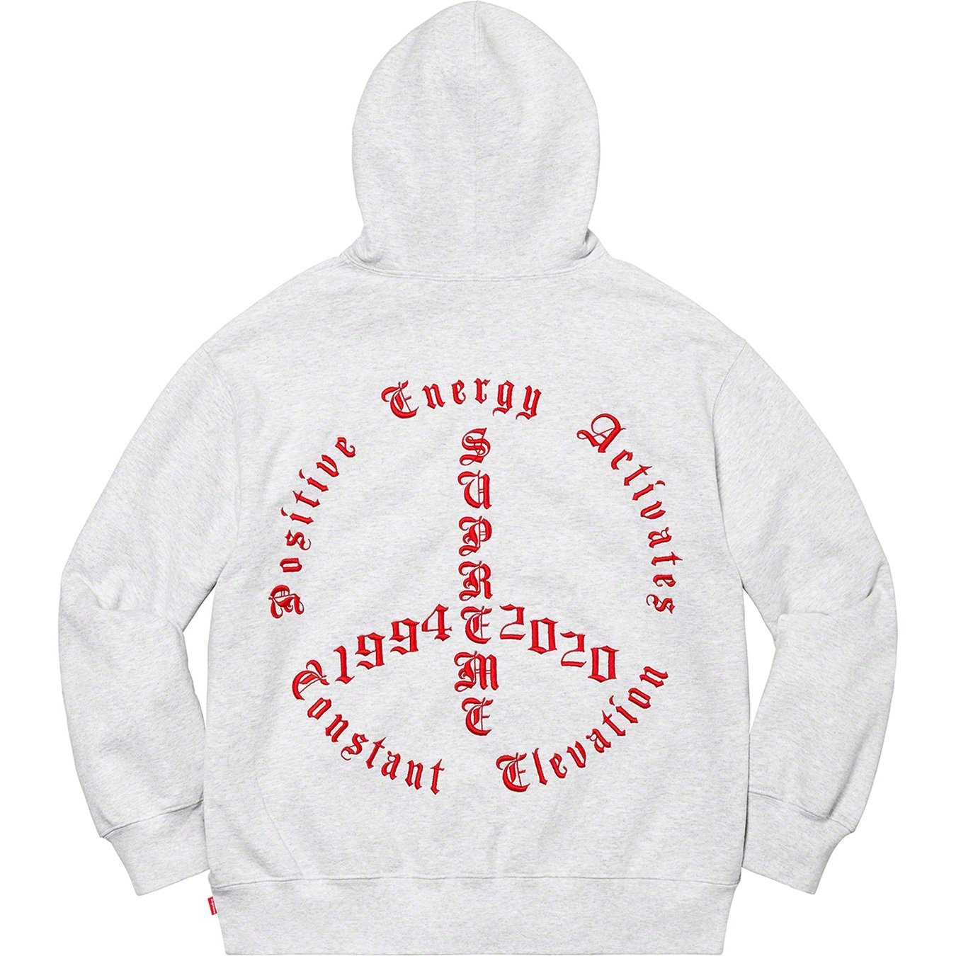 Supreme Peace Hooded Sweatshirt (FW20) - Ash Grey - $168