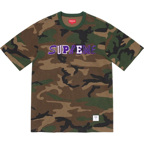 Supreme Collage Logo S/S Top - Woodland Camo