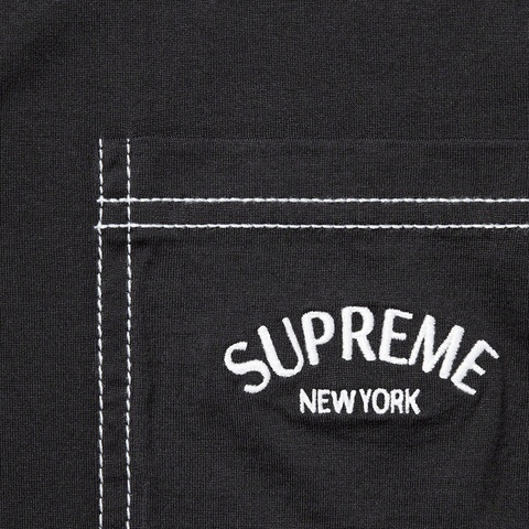 Supreme Contrast Stitch Polo - Black