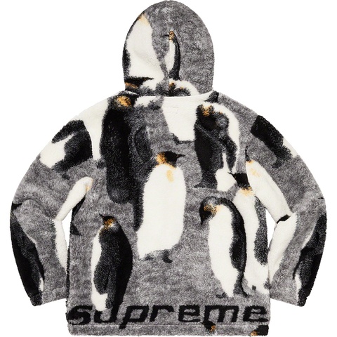 Supreme Penguins Hooded Fleece Jacket - Black