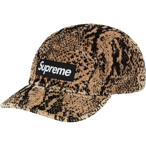 Supreme Snakeskin Corduroy Camp Cap - Tan