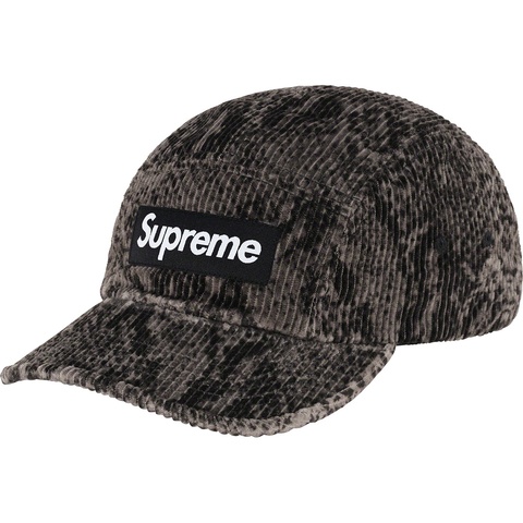 Supreme Snakeskin Corduroy Camp Cap - Black