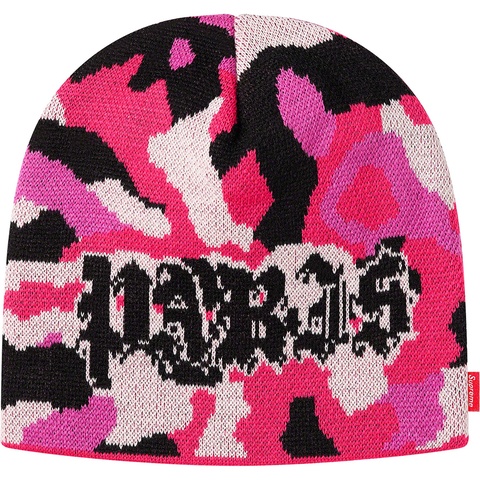 Supreme Paris Camo Beanie - Pink Camo