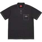 Supreme Contrast Stitch Polo (FW20) - Black