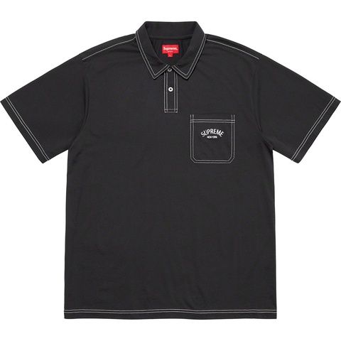 Supreme Contrast Stitch Polo - Black