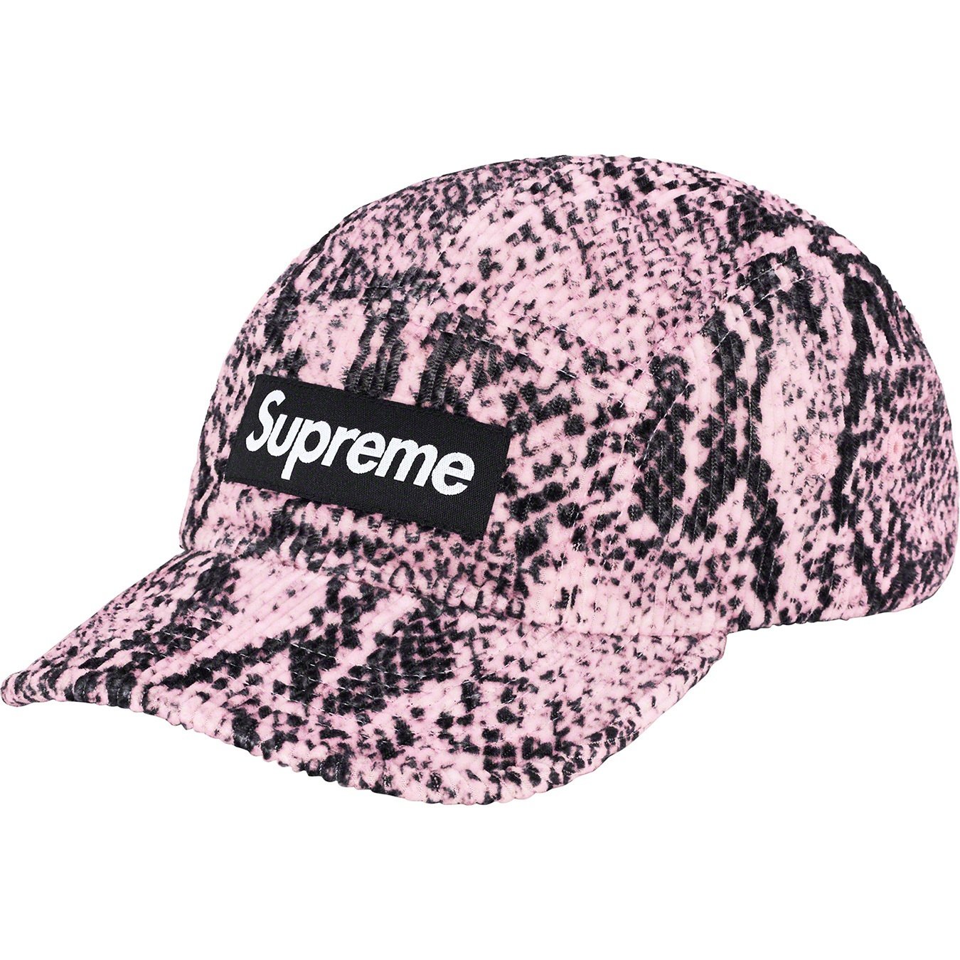 Supreme Snakeskin Corduroy Camp Cap (FW20) - Pink - $54