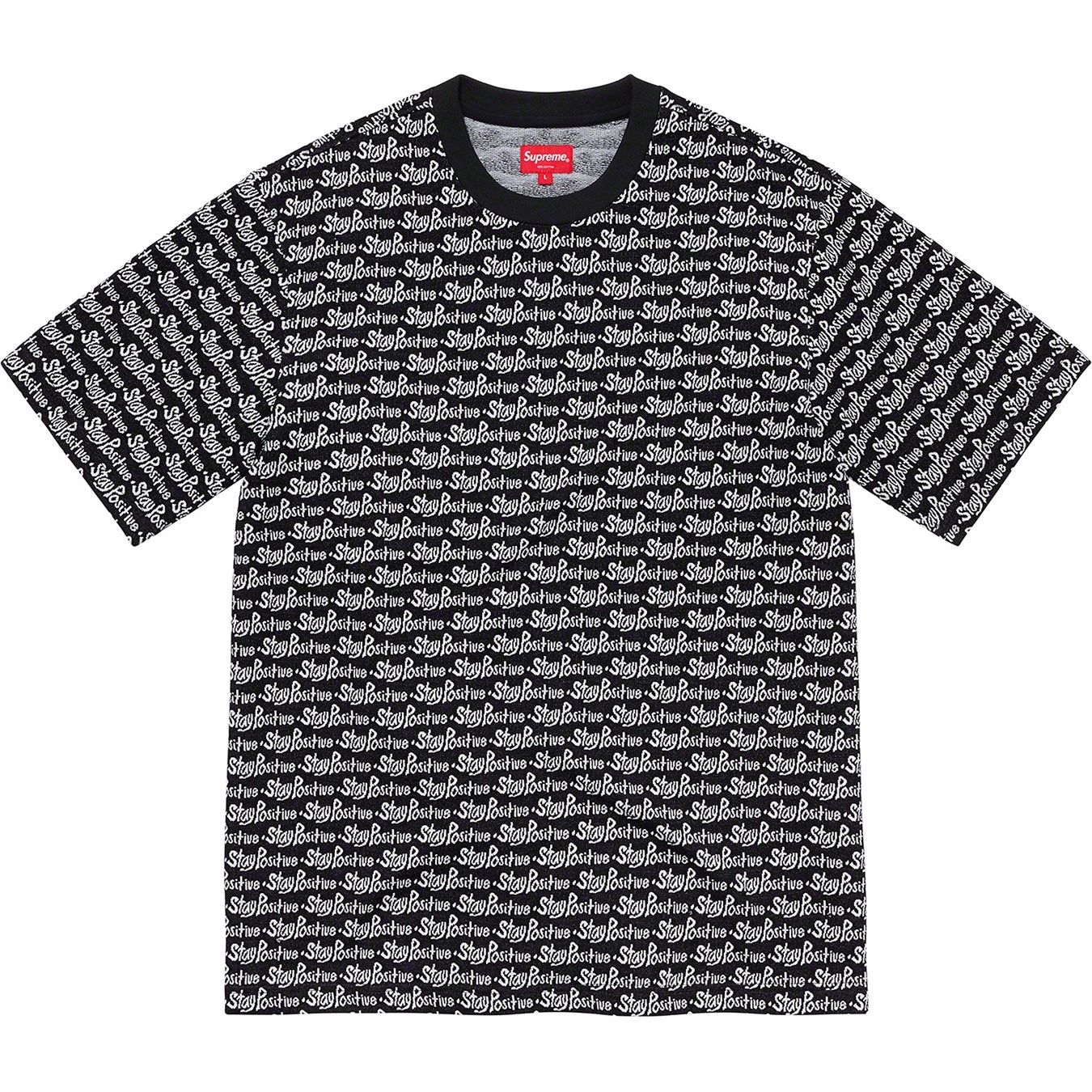 Supreme Stay Positive Jacquard S S Top (FW20) - Black - $98
