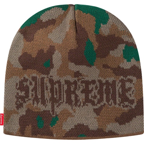 Supreme Paris Camo Beanie - Woodland Camo