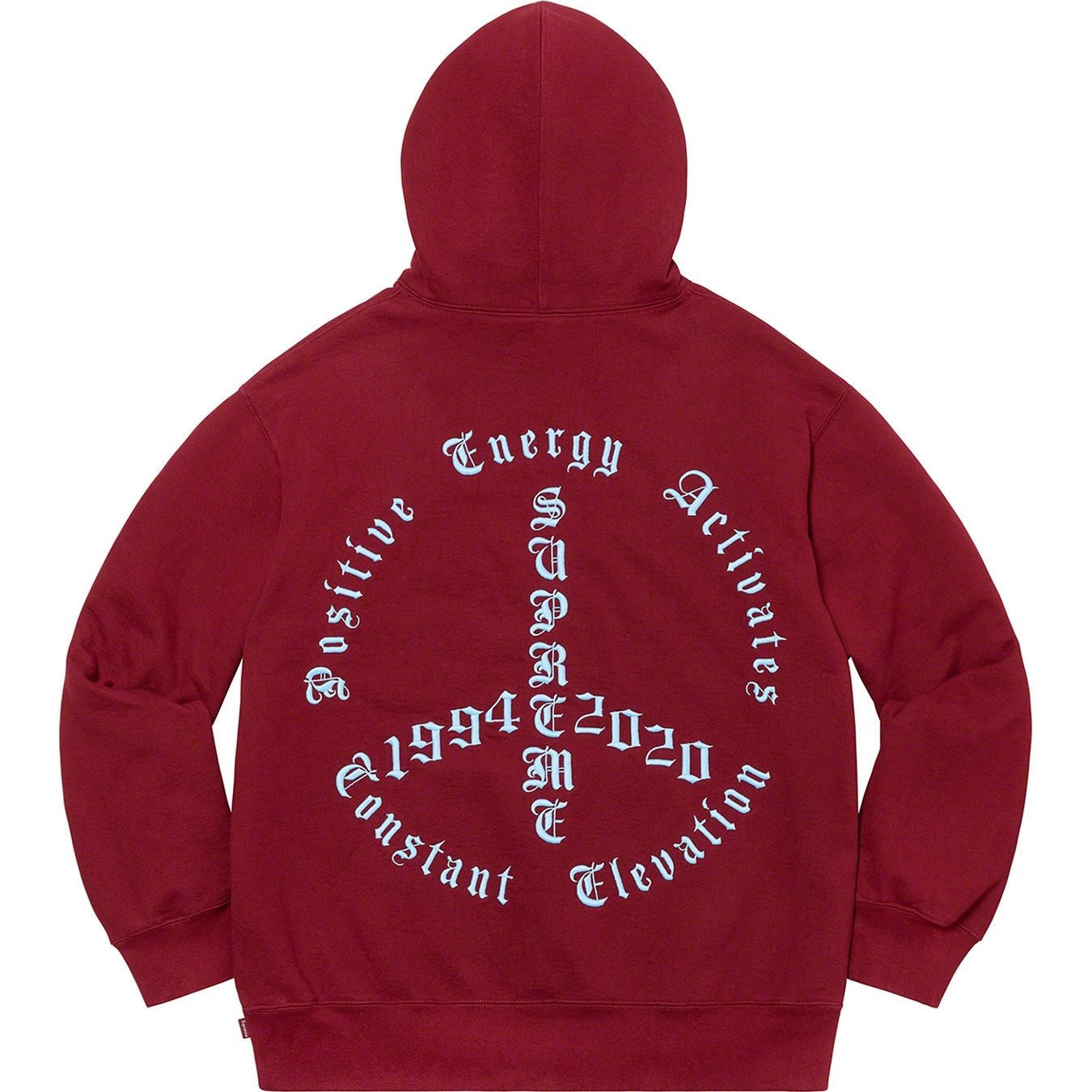 Supreme Peace Hooded Sweatshirt (FW20) - Cardinal - $168