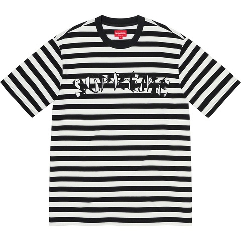 Supreme Stripe Appliqué S/S Top - Black
