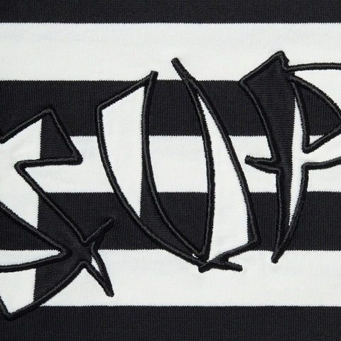 Supreme Stripe Appliqué S/S Top - Black