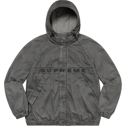 Supreme Overdyed Twill Hooded Jacket - Black