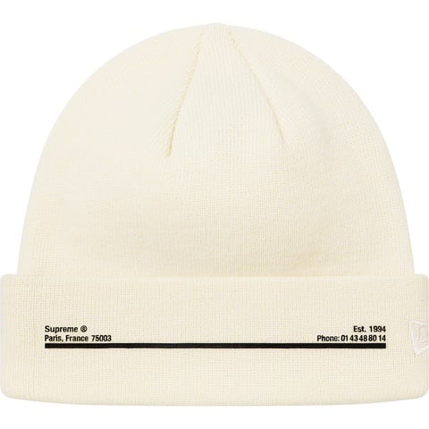 Supreme New Era® Shop Beanie - Natural - Paris