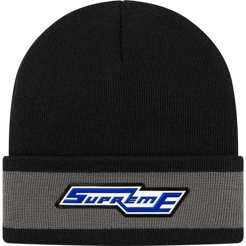 Supreme Cuff Stripe Beanie - Black
