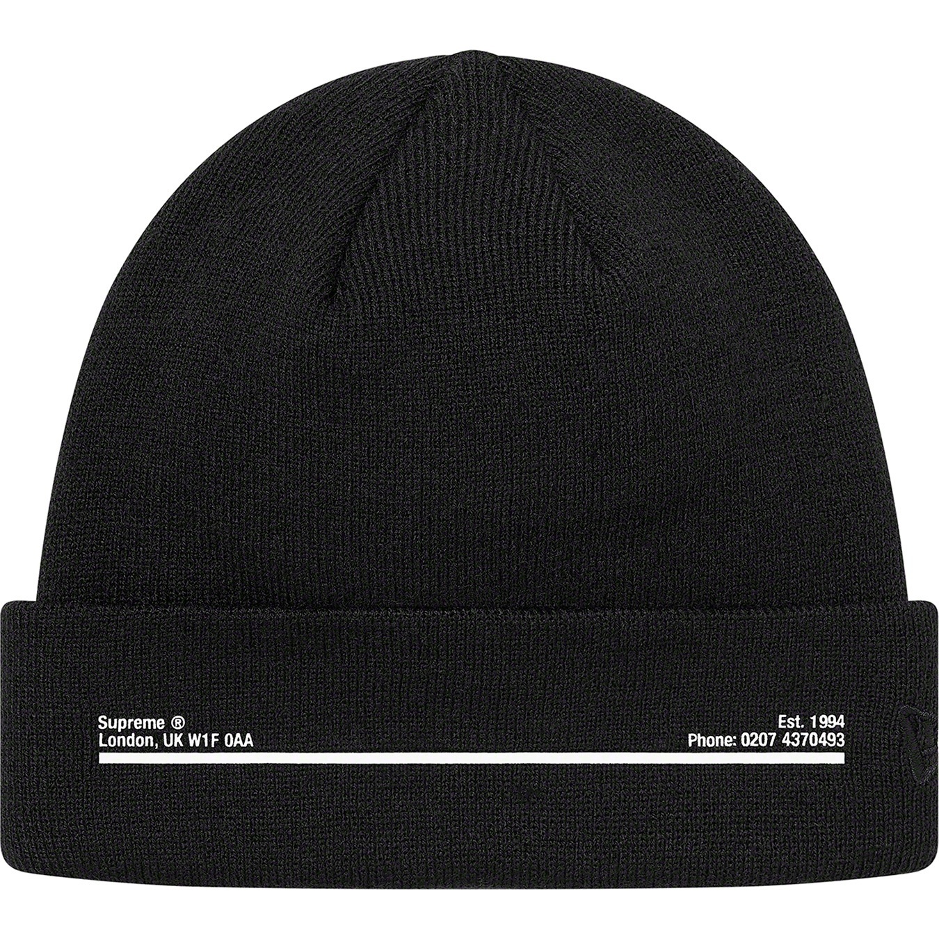 Supreme New Era Shop Beanie (FW20) - Black - London - $38
