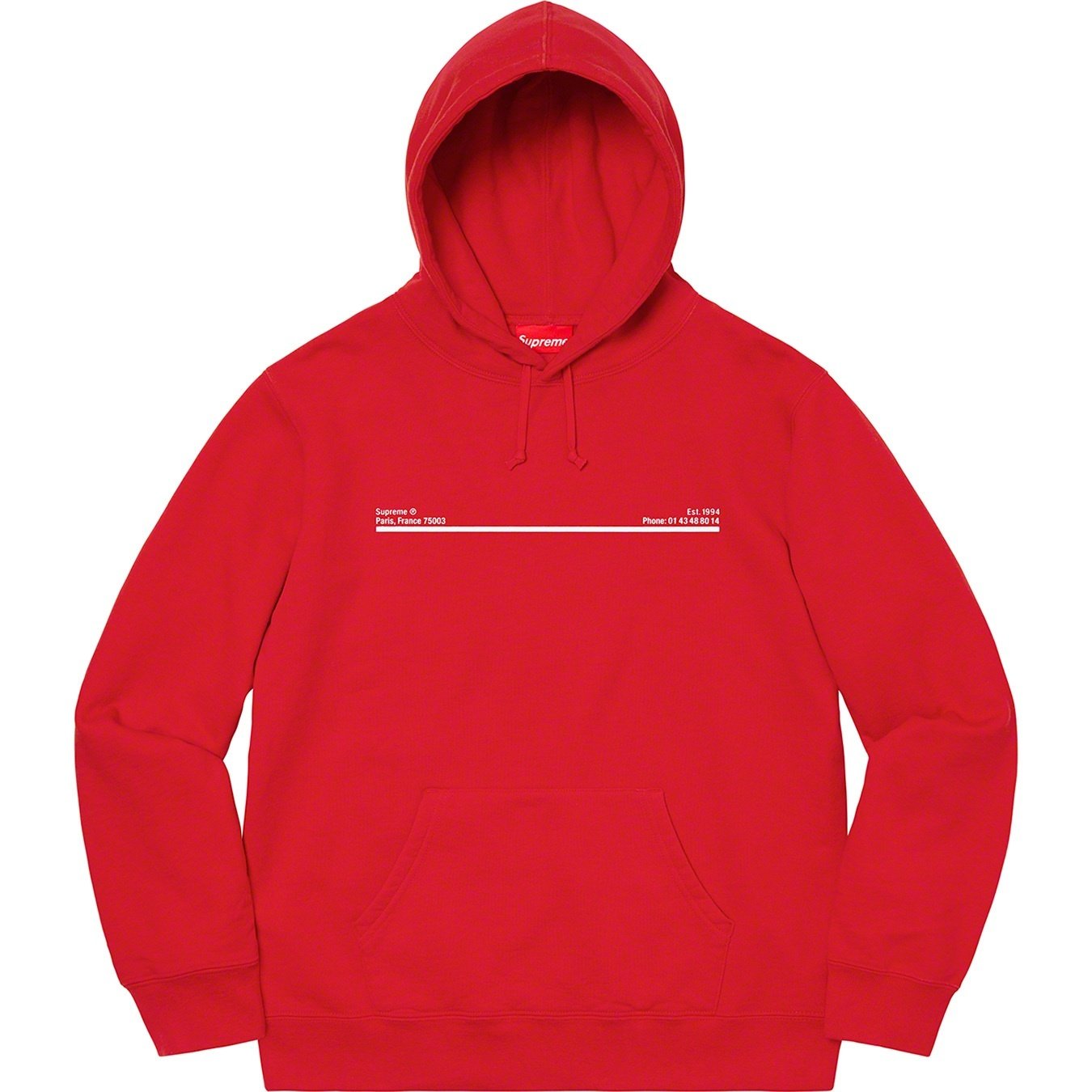 Supreme Shop Hooded Sweatshirt (FW20) - Red - Paris - $158