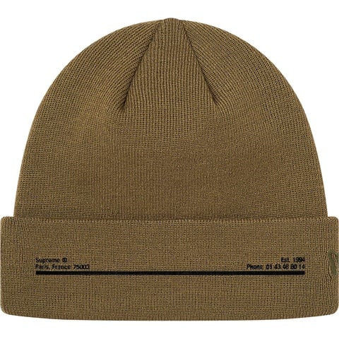 Supreme New Era® Shop Beanie - Olive - Paris