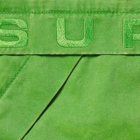 Supreme Overdyed Twill Hooded Jacket - Bright Green