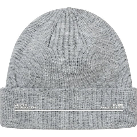 Supreme New Era® Shop Beanie - Heather Grey - Paris