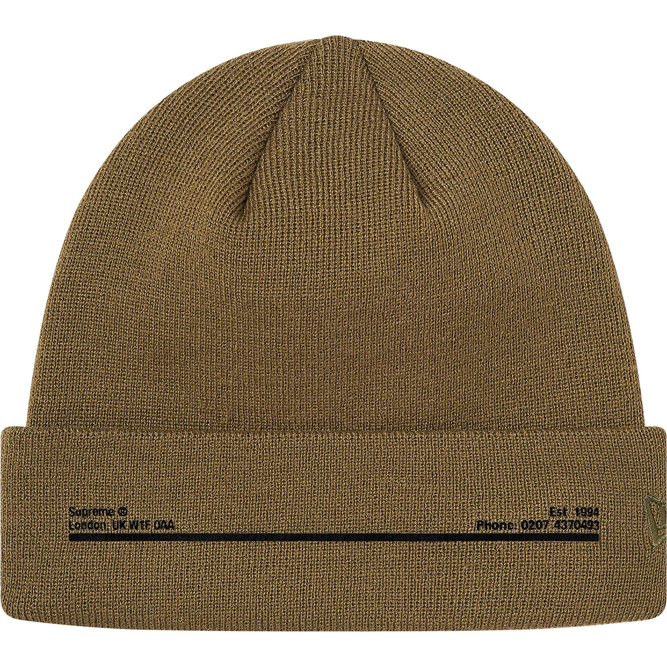 Supreme New Era Shop Beanie (FW20) - Olive - London - $38