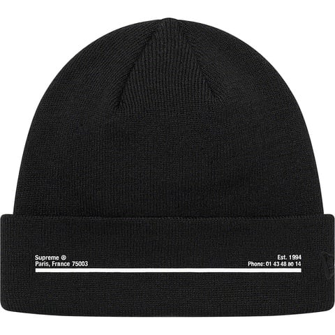 Supreme New Era® Shop Beanie - Black - Paris