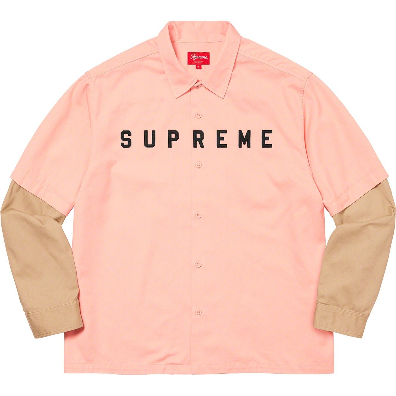 Supreme 2-Tone Work Shirt (FW20) - Pink - $128