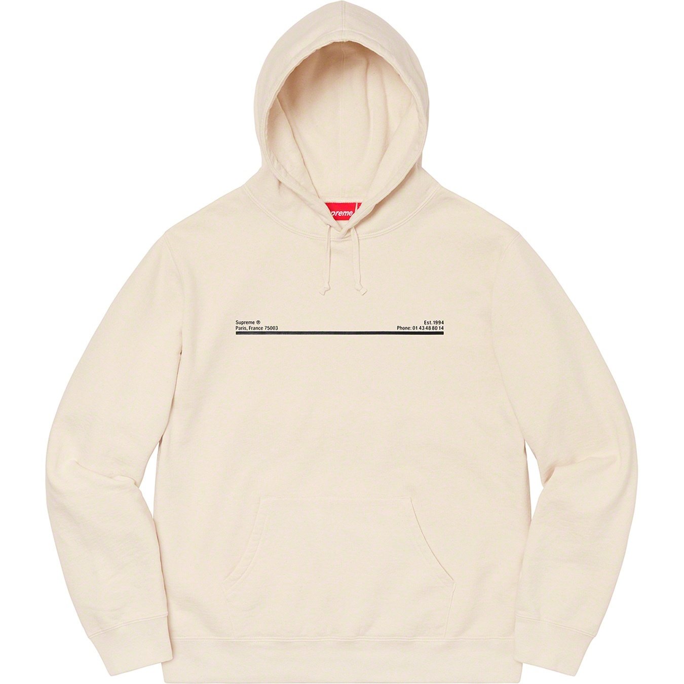 Supreme Shop Hooded Sweatshirt (FW20) - Natural - Paris - $158