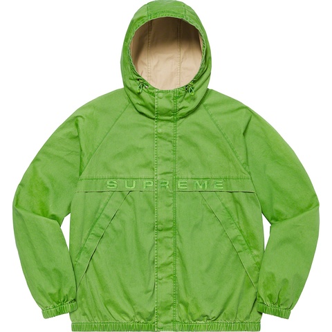 Supreme Overdyed Twill Hooded Jacket - Bright Green