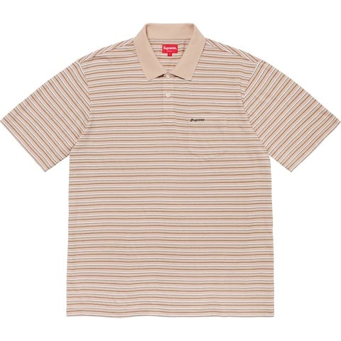 Supreme Thin Stripe Polo - Tan