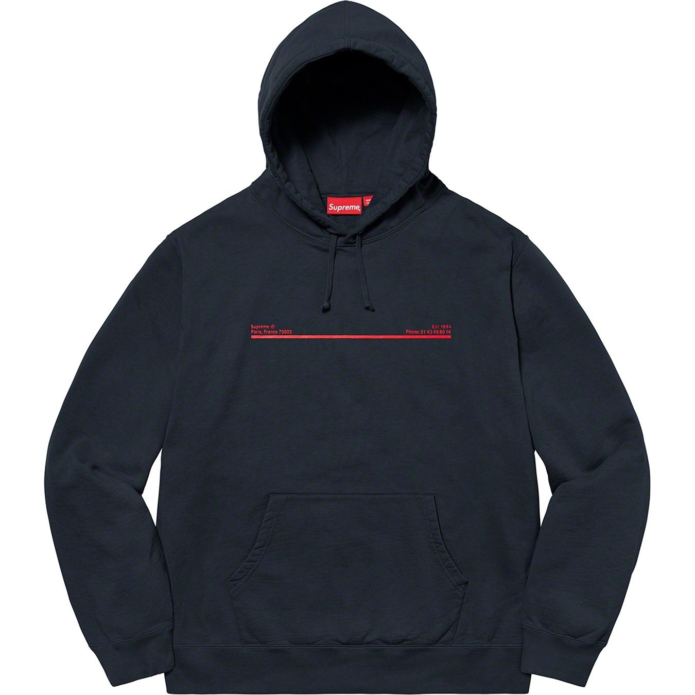 Supreme Shop Hooded Sweatshirt (FW20) - Navy - Paris - $158