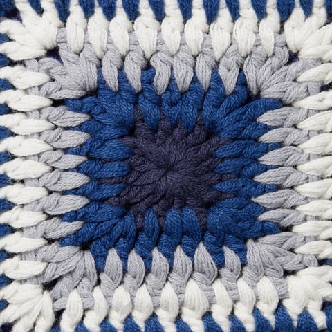 Supreme Crochet Hooded Zip Up Sweater - Navy
