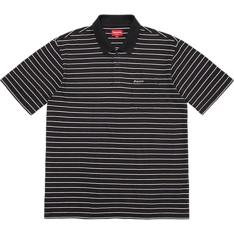 Supreme Thin Stripe Polo - Black