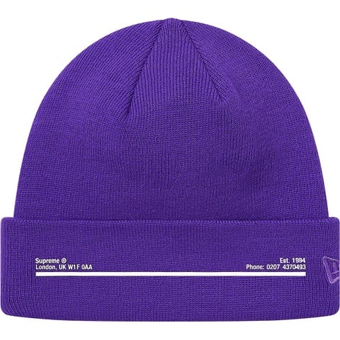 Supreme New Era® Shop Beanie - Purple - London