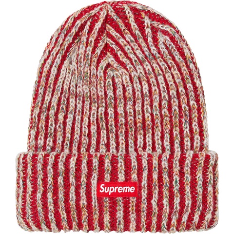 Supreme Rainbow Knit Loose Gauge Beanie - Red