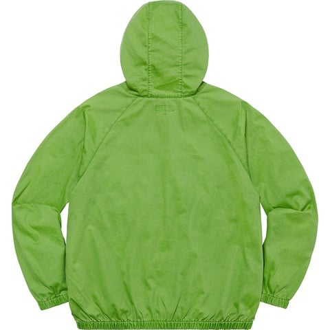 Supreme Overdyed Twill Hooded Jacket - Bright Green
