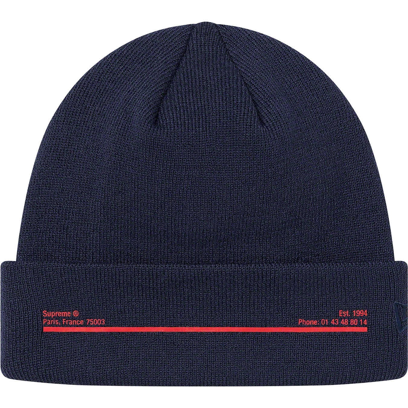 Supreme New Era Shop Beanie (FW20) - Navy - Paris - $38