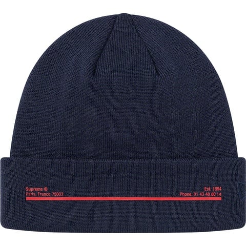 Supreme New Era® Shop Beanie - Navy - Paris