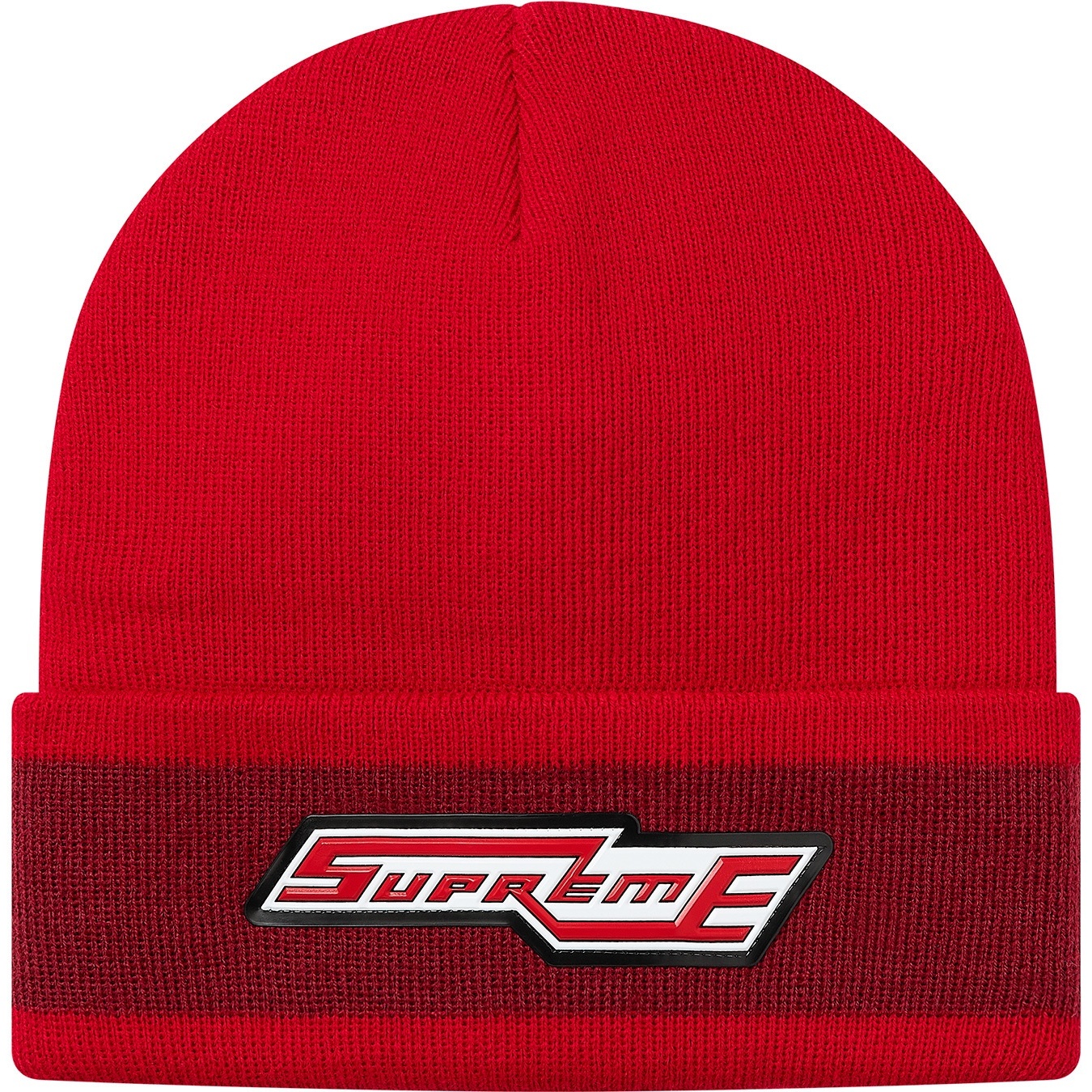 Supreme Cuff Stripe Beanie (FW20) - Red - $36
