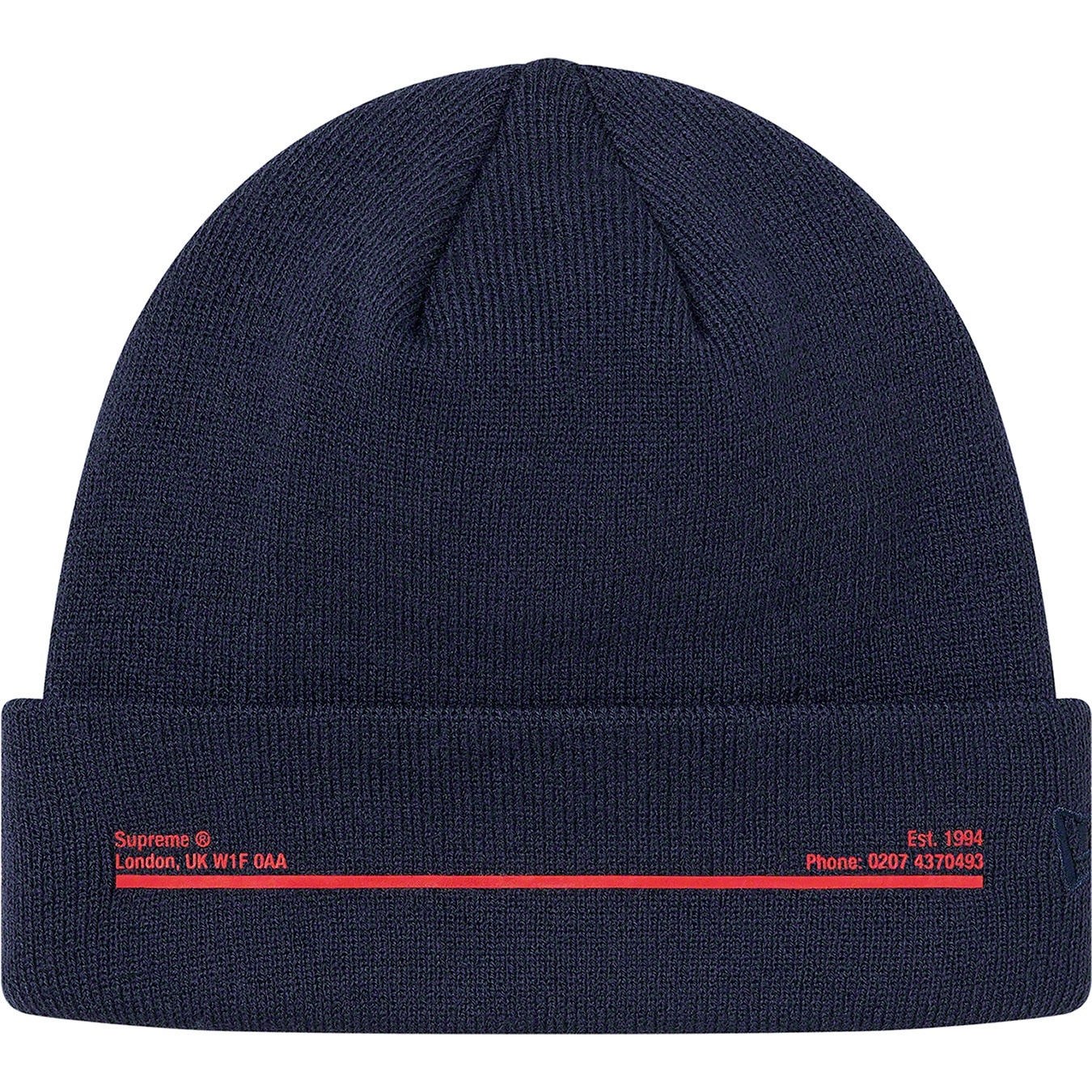 Supreme New Era Shop Beanie (FW20) - Navy - London - $38