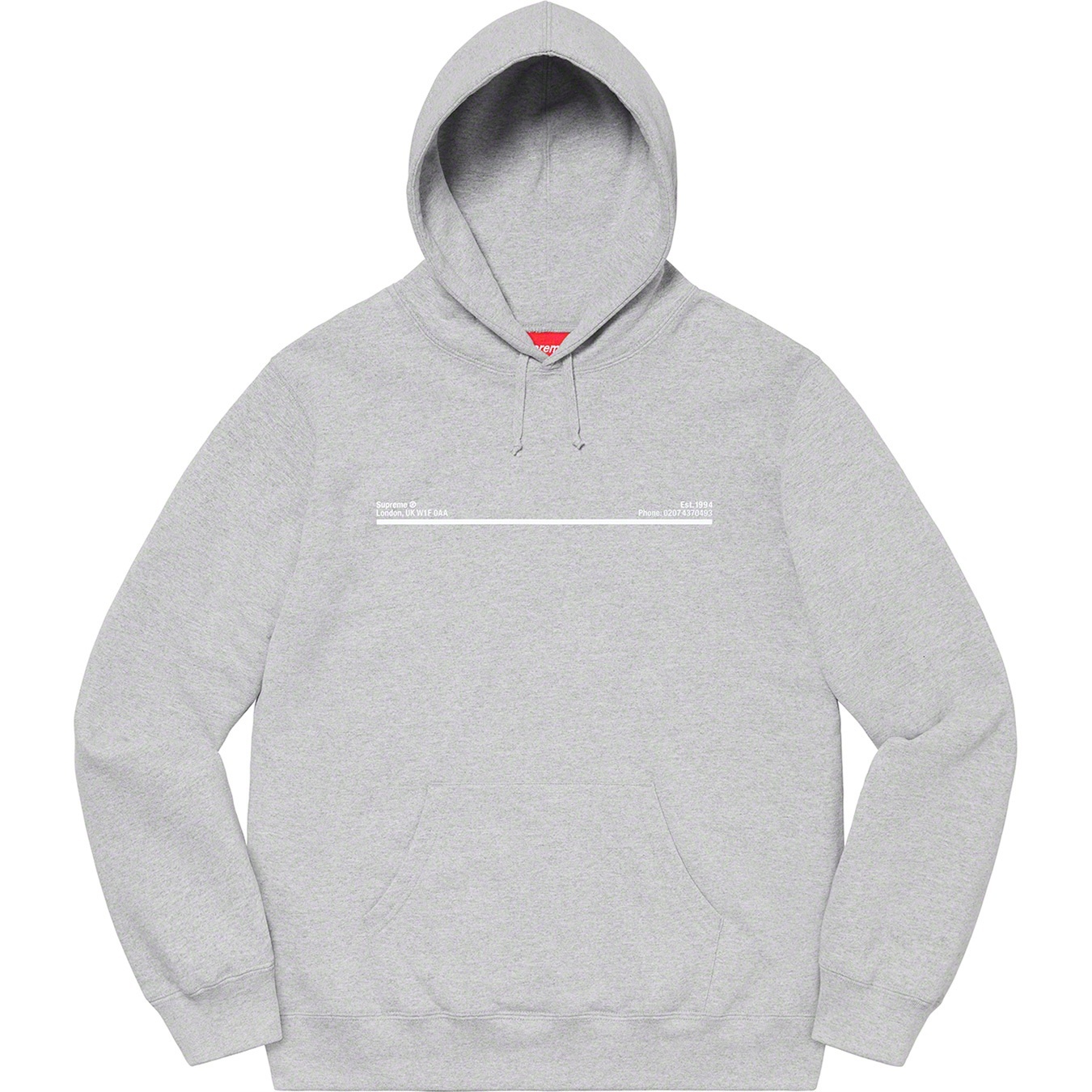 Supreme Shop Hooded Sweatshirt (FW20) - Heather Grey - London - $158