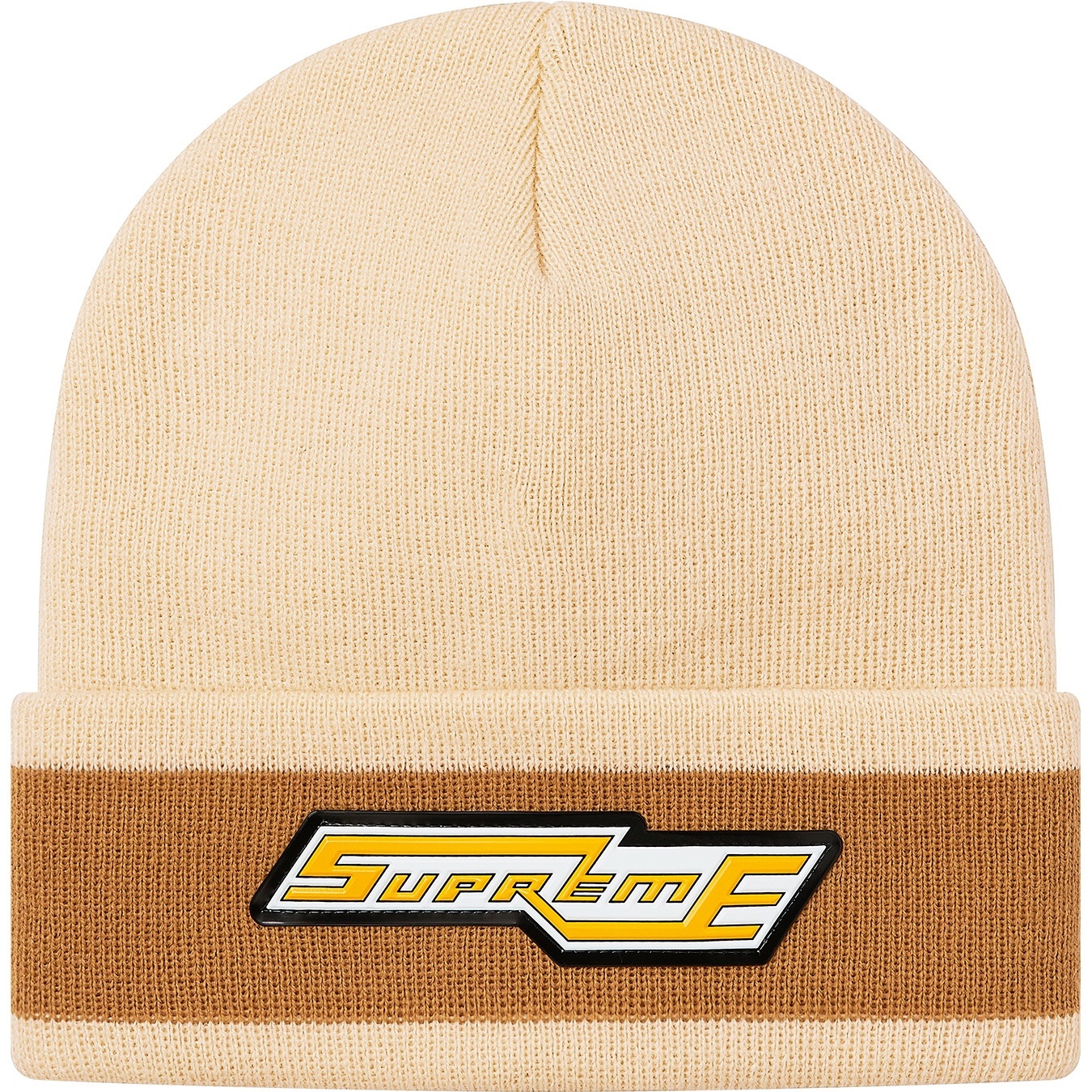 Supreme Cuff Stripe Beanie (FW20) - Natural - $36