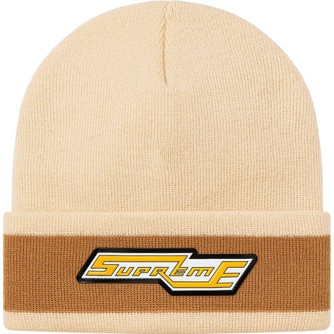 Supreme Cuff Stripe Beanie - Natural