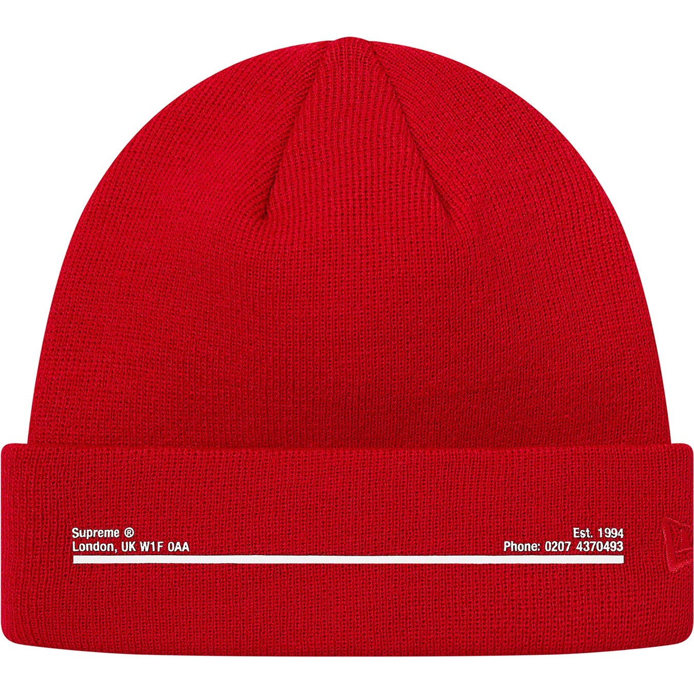 Supreme New Era Shop Beanie (FW20) - Red - London - $38