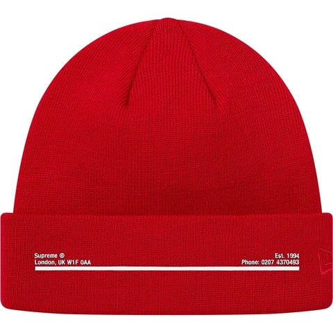 Supreme New Era® Shop Beanie - Red - London
