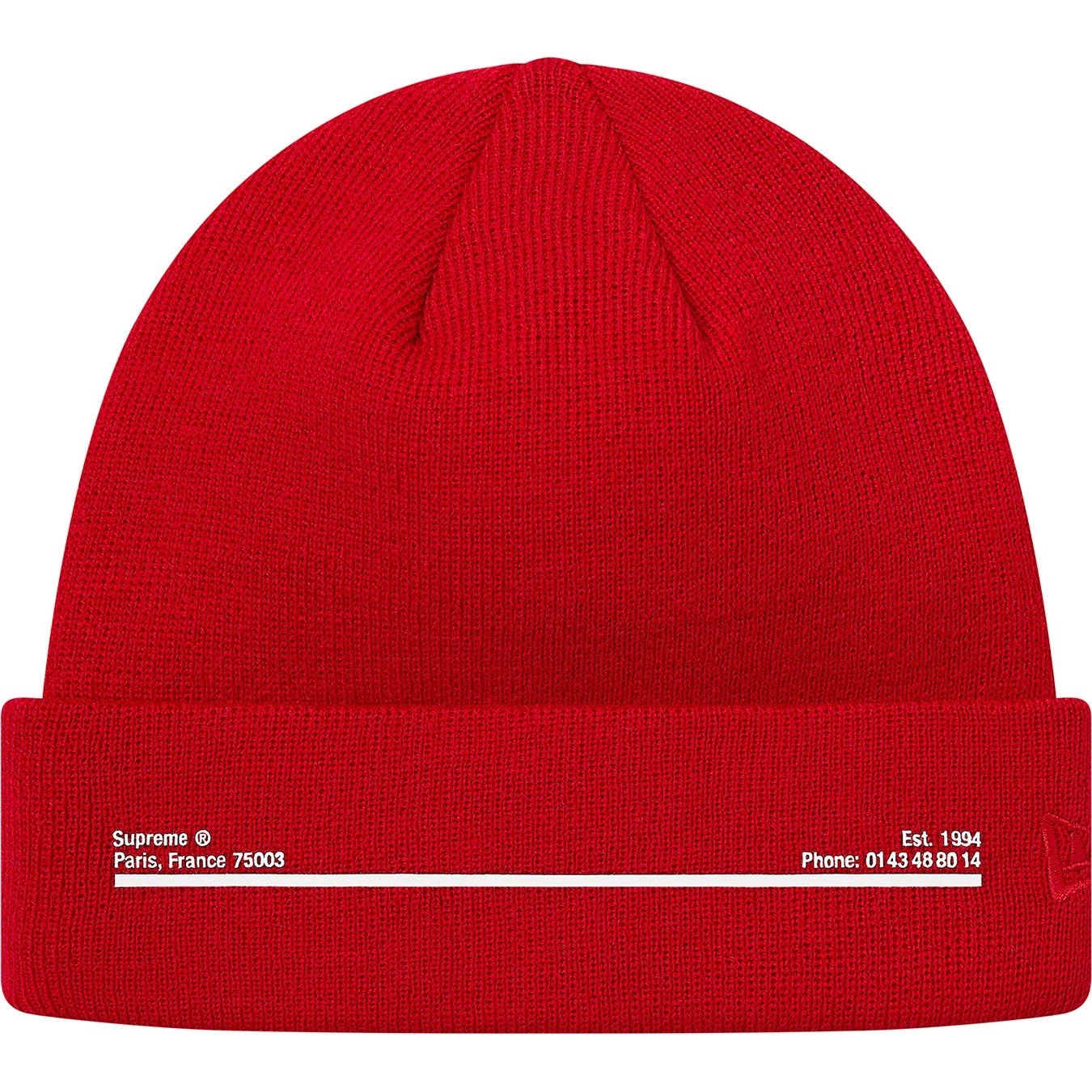 Supreme New Era Shop Beanie (FW20) - Red - Paris - $38