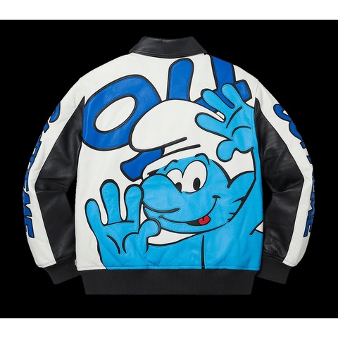 Supreme Supreme®/Smurfs™ Leather Varsity Jacket - Colorway