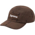 Supreme Logo Stripe Jacquard Denim Camp Cap (FW20) - Brown