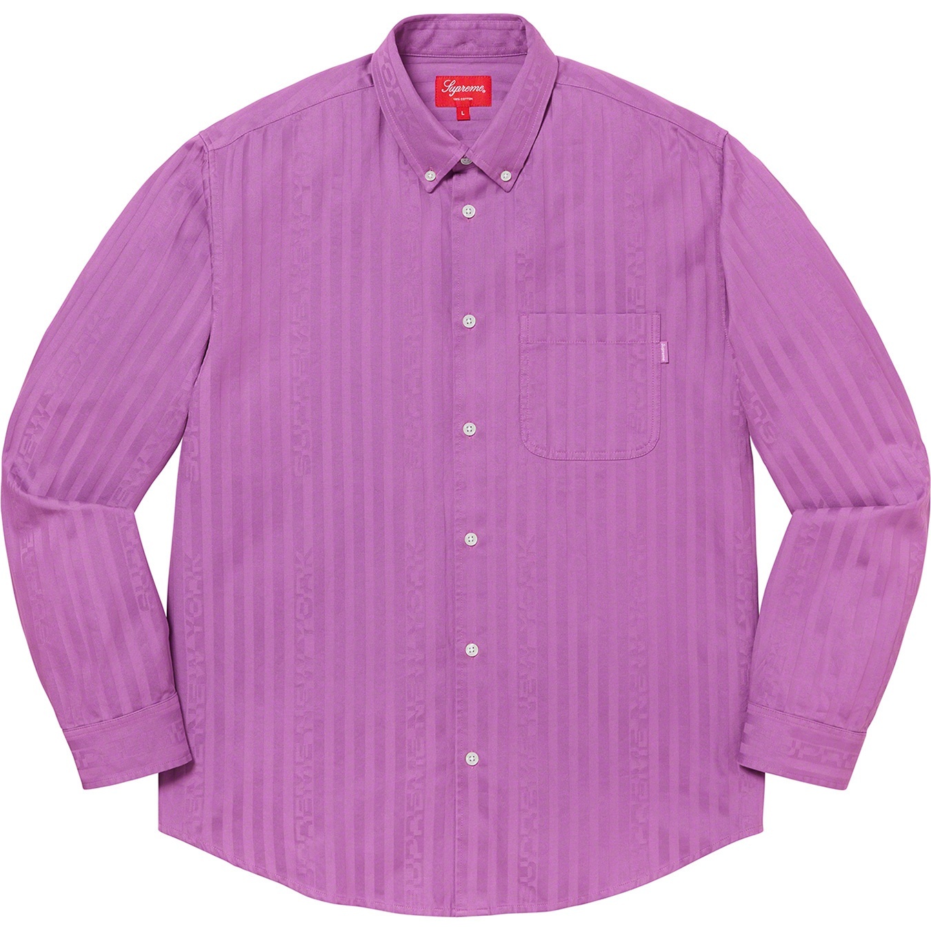 Supreme Jacquard Stripe Twill Shirt (FW20) - Dusty Purple - $128