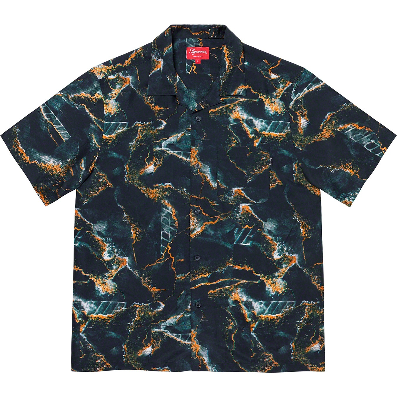 Supreme Marble Silk S S Shirt (FW20) - Black - $158